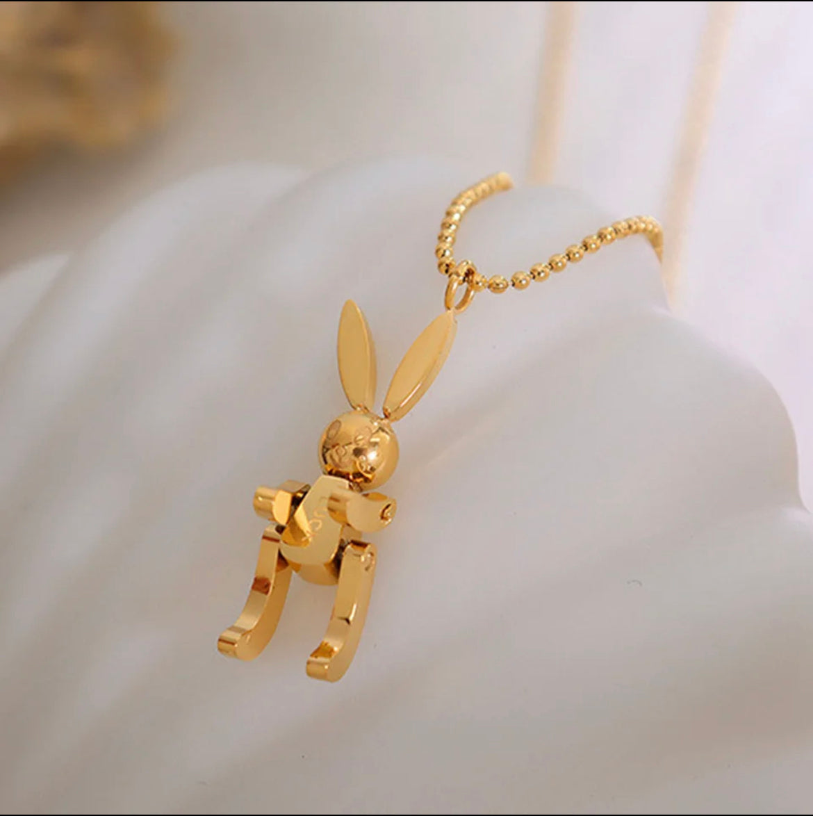 Gold rabbit sale necklace