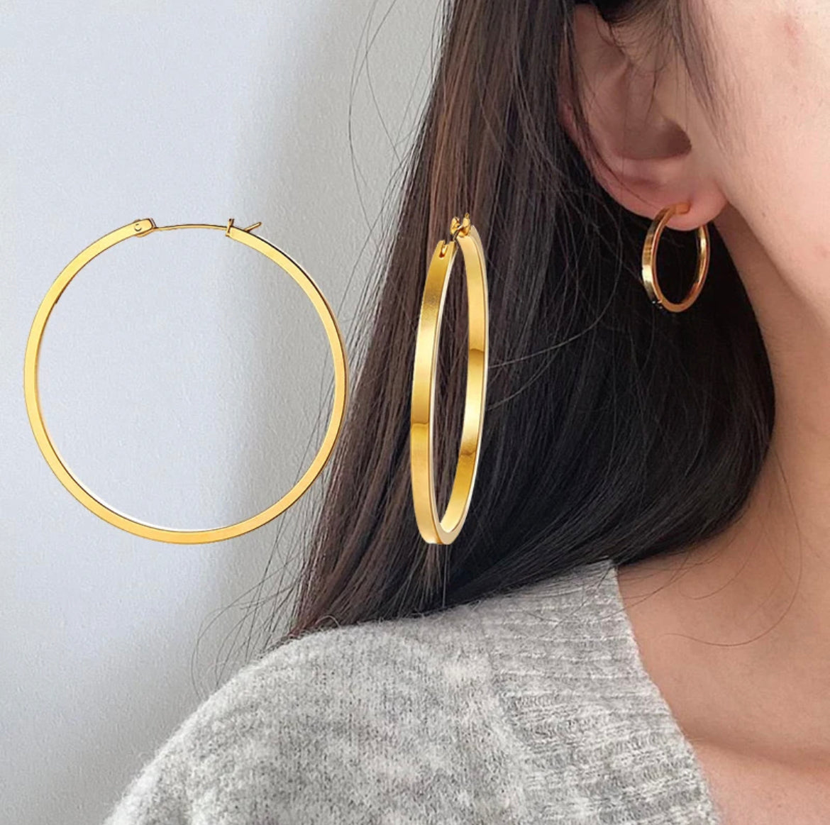 Small Thin Hoop Earrings | Caitlyn Minimalist